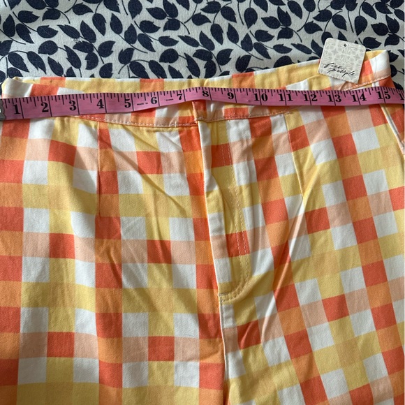 Free People She's All That Plaid Crop High Waist Pants in Multi Combo NWT 8 - Picture 11 of 16